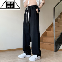 希杰狮王水洗裤子男款夏季直筒宽松工装裤美式复古高街vibe风休闲长裤