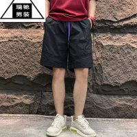 希杰狮王新款男士运动休闲短裤夏季薄款宽松透气沙滩裤时尚百搭纯色五分裤