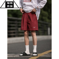 希杰狮王夏季日系户外纯色速干短裤运动短裤男女美式百搭潮流宽松沙滩裤