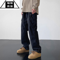 希杰狮王美式冲锋裤男款夏季薄款机能裤子登山徒步防水微喇工装休闲裤直筒