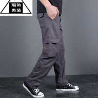 希杰狮王春夏户外休闲裤男耐磨宽松直筒多口袋工装裤男长裤战术裤薄款