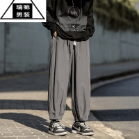希杰狮王二更休闲宽松裤子男款春秋2023日系cityboy大码胖子复古灯笼裤子