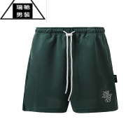 希杰狮王夏季不过膝美式短裤男篮球运动速干三四分裤跑步健身刺绣