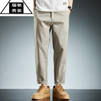 希杰狮王春夏季新款休闲裤男装潮流百搭时尚宽松简约直筒锥形透气长裤子男