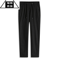 希杰狮王夏季卡其色休闲裤男宽松直筒裤卫裤中老年男裤运动裤爸爸裤子透气