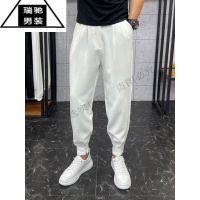 希杰狮王男夏季薄款冰丝西裤宽松潮流垂坠感休闲裤百搭痞帅小脚哈伦九分裤