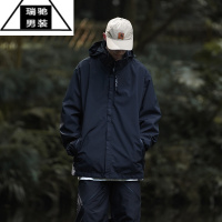 希杰狮王美式三合一可拆卸冲锋衣外套男春秋2023新款户外防水防风登山夹克