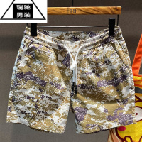 希杰狮王2023新款痞帅迷彩四分休闲短裤男宽松潮牌ins夏季沙滩裤