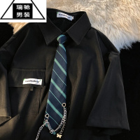 希杰狮王Jew4room 日系学院风 领带男装 白衬衫 dk少年感衬衣短袖男生制服