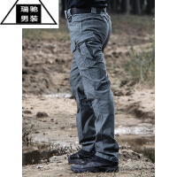 希杰狮王美式弹力休闲工装裤战术长裤男直筒宽松户外多口袋作训裤大码