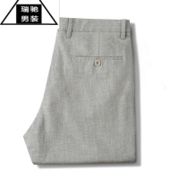 希杰狮王亚麻裤男士休闲裤夏季薄款宽松直筒棉麻裤子商务奢华透气麻料长裤