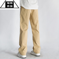 希杰狮王夏季休闲裤子男生日系棉质长裤布裤直筒裤韩版潮春夏款卡其裤