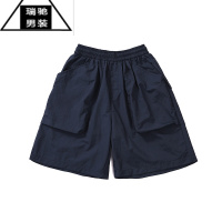 希杰狮王4.30防水大口袋工装短裤夏季男生五分裤子宽松直筒休闲潮流沙滩裤