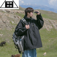 希杰狮王进藏冲锋衣外套男士夏季薄款防水防风三合一男款痞帅户外登山夹克