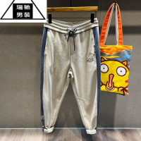 希杰狮王痞帅高级感男装休闲裤子春夏薄款设计感雪尼尔运动裤男宽松卫裤潮