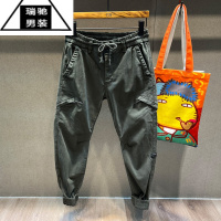 希杰狮王高级感痞帅裤子夏季薄款卡其色日系休闲工装裤男潮牌ins宽松束脚