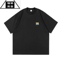 希杰狮王夏季蓝海刺绣短袖T恤男女波普风圆领棉T 310G质感百搭