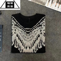 希杰狮王2023夏新款翅膀圆领烫钻短袖男宽松大码潮牌男女同款半袖T恤上衣