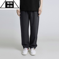 希杰狮王夏季薄款休闲西裤宽松男长裤子抽绳皱百搭纯色女垂坠感街舞