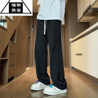 希杰狮王vibe高街垂感冰丝裤子男夏季薄款美式潮牌伐木工装裤直筒休闲长裤