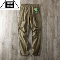 希杰狮王3D立体剪裁!户外口袋裤!耐操伐木工装!多口袋直筒运动休闲长裤