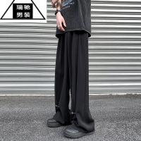 希杰狮王vibe风褶皱裤子男加长版高个子堆堆裤美式马吉拉西裤微喇滑板裤男