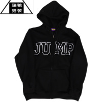 希杰狮王 国潮秋季情侣嘻哈三色大LOGO拉链开衫宽松休闲连帽卫衣