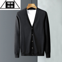 希杰狮王针织开衫男士毛衣外套薄款商务V领线衣男春秋2023年新款夏季潮流