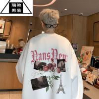 希杰狮王美式高街长袖圆领卫衣男装秋季新款个性印花潮流上衣百搭宽松外套