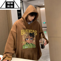 希杰狮王美式休闲连帽长袖卫衣男士春秋季新款宽松复古套头潮牌男生上衣服