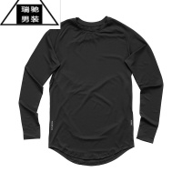 希杰狮王篮球速干长袖T恤男体能修身骑行健身衣服肌肉下摆迷彩运动服