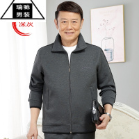 希杰狮王爸爸运动上衣春秋卫衣运动服外套中老年人男士运动衣春装中年男装