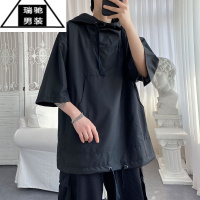 希杰狮王美式街头t恤男oversize冰丝短袖卫衣2022新款网红炸街高级感男装