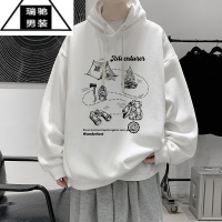 希杰狮王连帽卫衣男生秋季新款美式高街潮牌休闲宽松学生大码运动帽衫外套