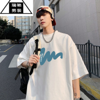 希杰狮王橘色320gt恤男美式ootd穿搭初高中生短袖夏季7分半袖卫衣