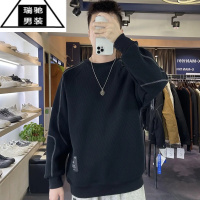 希杰狮王坑条肌理纹加厚圆领卫衣男春秋宽松2023早秋新款潮牌长袖上衣