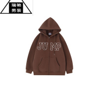 希杰狮王 国潮秋季情侣嘻哈七色大LOGO拉链开衫宽松休闲连帽卫衣