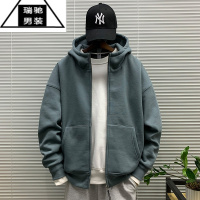 希杰狮王卫衣男外套2023春秋季纯色连帽开衫韩版潮流ins宽松运动帽衫上衣