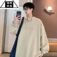 希杰狮王立体钢印字母卫衣男秋季潮牌ins肌理感衣服美式百搭宽松外套