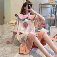 睡衣睡裙女夏季宽松加大码学生胖mm公主ins风孕妇春秋天家居服甜威珺