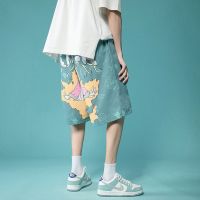 沙滩裤男夏季冰丝速干外穿印花短裤潮牌宽松大码五分裤大裤衩薄款威珺