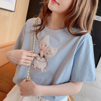 2021夏新款女装韩版圆领兔子甜美短袖T恤女宽松学生上衣ins潮威珺