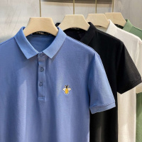 日系polo衫短袖T恤男2021夏季新款潮流百搭帅气翻领刺绣威珺