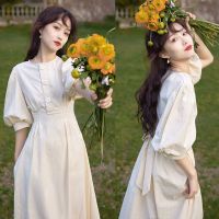 2021年夏季新款女装法式初恋甜美长裙温柔风高级感泡泡袖连衣裙子威珺