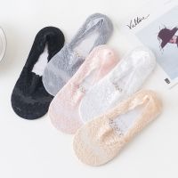 蕾丝袜子女夏薄款透气短袜底袜韩版硅胶防滑袜隐形袜船袜不跟威珺