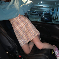 复古格子高腰a字半身裙女2021春夏修身显瘦包臀裙子韩版百搭学生威珺