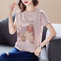 宽松T恤女夏2021年新款绣花中老年妈妈短袖衣服圆领休闲上衣威珺