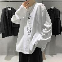 加肥加大码长袖上衣宽松胖子男装T恤学生长袖潮流新款秋装打底衫威珺