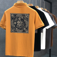 新色潮男Polo衫男潮牌短袖2021新款夏季半袖男士印花有领T恤威珺