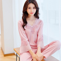 韩版冰丝睡衣女夏季薄款长袖丝绸2021年新款春秋款真丝家居服套装威珺